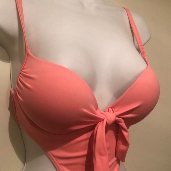 La Senza Coral Peach Push Up Swimsuit SMALL - Picture 2 of 9